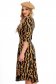 Rochie din lycra midi in clos cu imprimeu abstract - StarShinerS 2 - StarShinerS.ro
