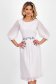 Pleated midi white veil dress in flared style with unique floral embroidery - StarShinerS 1 - StarShinerS.com