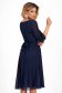 Navy Blue Pleated Midi Veil Dress in A-Line with Unique Floral Embroidery - StarShinerS 2 - StarShinerS.com