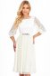 Rochie din dantela ivoire midi in clos accesorizata cu cordon cu pietre strass - StarShinerS 1 - StarShinerS.ro