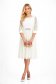 Rochie din dantela ivoire midi in clos accesorizata cu cordon cu pietre strass - StarShinerS 4 - StarShinerS.ro