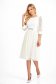 Rochie din dantela ivoire midi in clos accesorizata cu cordon cu pietre strass - StarShinerS 3 - StarShinerS.ro