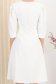 Rochie din stofa elastica ivoire midi in clos cu umeri bufanti si detalii tricolore brodate - StarShinerS 5 - StarShinerS.ro