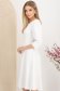 Rochie din stofa elastica ivoire midi in clos cu umeri bufanti si detalii tricolore brodate - StarShinerS 2 - StarShinerS.ro