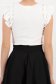 Bluza dama din crep alba cu croi drept si volanase la maneca - StarShinerS 6 - StarShinerS.ro