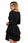 Black crepe short flared dress with ruffles - StarShinerS 2 - StarShinerS.com