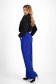 Blue Cotton Flared Long Pants with High Waist and Side Pockets - SunShine 2 - StarShinerS.com