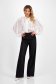 Black long flared cotton pants with high waist and side pockets - SunShine 1 - StarShinerS.com