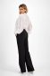 Black long flared cotton pants with high waist and side pockets - SunShine 2 - StarShinerS.com