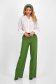 Pantaloni din bumbac verde olive lungi evazati cu talie inalta si buzunare laterale - SunShine 4 - StarShinerS.ro