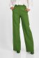 Pantaloni din bumbac verde olive lungi evazati cu talie inalta si buzunare laterale - SunShine 5 - StarShinerS.ro
