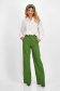 Pantaloni din bumbac verde olive lungi evazati cu talie inalta si buzunare laterale - SunShine 1 - StarShinerS.ro