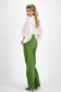 Green cotton long flared pants with high waist and side pockets - SunShine 2 - StarShinerS.com