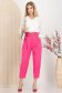 Pantaloni din bumbac roz cu buzunare frontale si accesoriu tip curea 2 - StarShinerS.ro