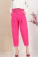 Pantaloni din bumbac roz cu buzunare frontale si accesoriu tip curea 1 - StarShinerS.ro
