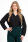Pantaloni din crep verde-inchis conici cu elastic in talie si nasturi decorativi - SunShine 5 - StarShinerS.ro