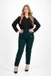Pantaloni din crep verde-inchis conici cu elastic in talie si nasturi decorativi - SunShine 2 - StarShinerS.ro
