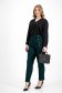 Pantaloni din crep verde-inchis conici cu elastic in talie si nasturi decorativi - SunShine 4 - StarShinerS.ro