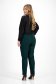 Pantaloni din crep verde-inchis conici cu elastic in talie si nasturi decorativi - SunShine 3 - StarShinerS.ro
