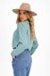 Ladies' turquoise triple-veil blouse with a wide cut and rhinestone appliqués on the shoulders - SunShine 2 - StarShinerS.com