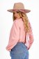 Women's blouse in powder pink triple-veil with a loose fit and rhinestone appliqués on the shoulders - SunShine 2 - StarShinerS.com