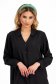 Ladies' Blouse in Triple-Layered Black Veil with Loose Fit and Rhinestone Embellishments on Shoulders - SunShine 6 - StarShinerS.com