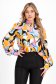 Ladies' blouse made from thin fabric with a loose fit and puffy sleeves with a scarf-type collar - SunShine 1 - StarShinerS.com