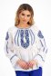 Cotton blouse with a wide cut accessorized with a drawstring embroidered with traditional motifs - SunShine 1 - StarShinerS.com