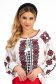 Ladies' Cotton Blouse with Wide Cut Embroidered with Traditional Motifs - SunShine 3 - StarShinerS.com