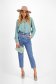 High-Waisted Blue Boyfriend Jeans with Beaded Belt Appliqués - SunShine 4 - StarShinerS.com