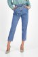 High-Waisted Blue Boyfriend Jeans with Beaded Belt Appliqués - SunShine 6 - StarShinerS.com