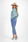 High-Waisted Blue Boyfriend Jeans with Beaded Belt Appliqués - SunShine 2 - StarShinerS.com
