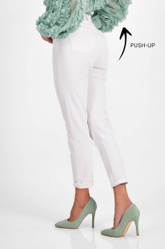 White High-Waisted Skinny Jeans with Push-Up Effect - SunShine
