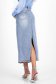 Blue Denim Midi Pencil Skirt with Side Pockets - SunShine 4 - StarShinerS.com