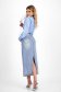 Blue Denim Midi Pencil Skirt with Side Pockets - SunShine 2 - StarShinerS.com