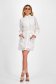 White macrame lace short dress with a straight cut and side pockets accessorized with a cord - SunShine 5 - StarShinerS.com