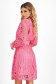 Pink Macrame Lace Short Skater Dress with Detachable Belt - SunShine 2 - StarShinerS.com