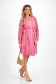 Pink Macrame Lace Short Skater Dress with Detachable Belt - SunShine 3 - StarShinerS.com
