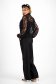 Ladies' Black Macrame Lace Blouse with Puff Sleeves - SunShine 4 - StarShinerS.com
