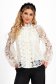 Ivory Macrame Lace Women's Blouse with Puff Sleeves - SunShine 1 - StarShinerS.com