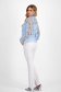 Ladies' Light Blue Macrame Lace Blouse with Puff Sleeves - SunShine 4 - StarShinerS.com
