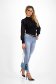 Ladies' Slim-Fit Fine Knit Black Blouse with Lace Sleeves - SunShine 3 - StarShinerS.com