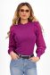 Ladies' fitted purple fine knit blouse with lace sleeves - SunShine 1 - StarShinerS.com