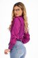 Ladies' fitted purple fine knit blouse with lace sleeves - SunShine 2 - StarShinerS.com