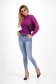 Ladies' fitted purple fine knit blouse with lace sleeves - SunShine 3 - StarShinerS.com