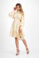 Beige Short Dress in Thin Fabric with Loose Fit Accessorized with a Cord - SunShine 3 - StarShinerS.com