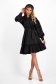 Black short dress made of thin fabric with a loose fit accessorized with a cord - SunShine 5 - StarShinerS.com
