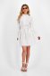 Dress made of thin white short fabric with a loose fit and lace applications accessorized with a cord - SunShine 5 - StarShinerS.com