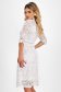 White Macrame Lace Knee-Length Pencil Dress - SunShine 2 - StarShinerS.com