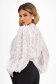 Ladies' blouse in white veil with a loose fit and elastic waistband with puffy sleeves - SunShine 2 - StarShinerS.com